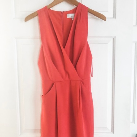 Adelyn Rae Dresses & Skirts - Adelyn Rae Deep Coral Dress w/ pockets Size XS